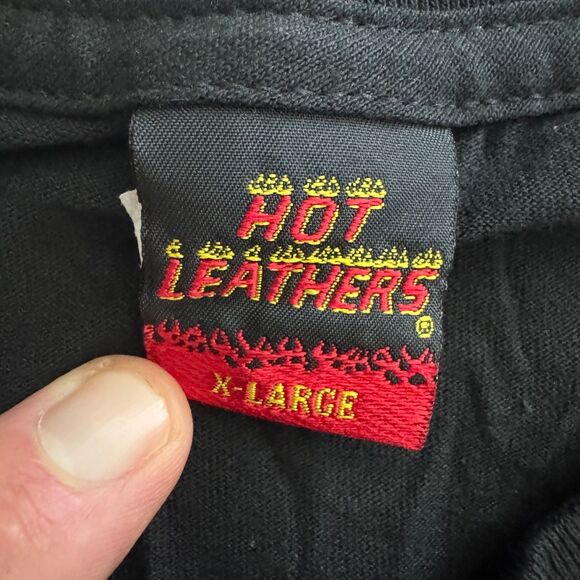 Hot Leathers Fire Fighter T-Shirt Mens XL Black Biker Bar Graphic Logo - Picture 4 of 6